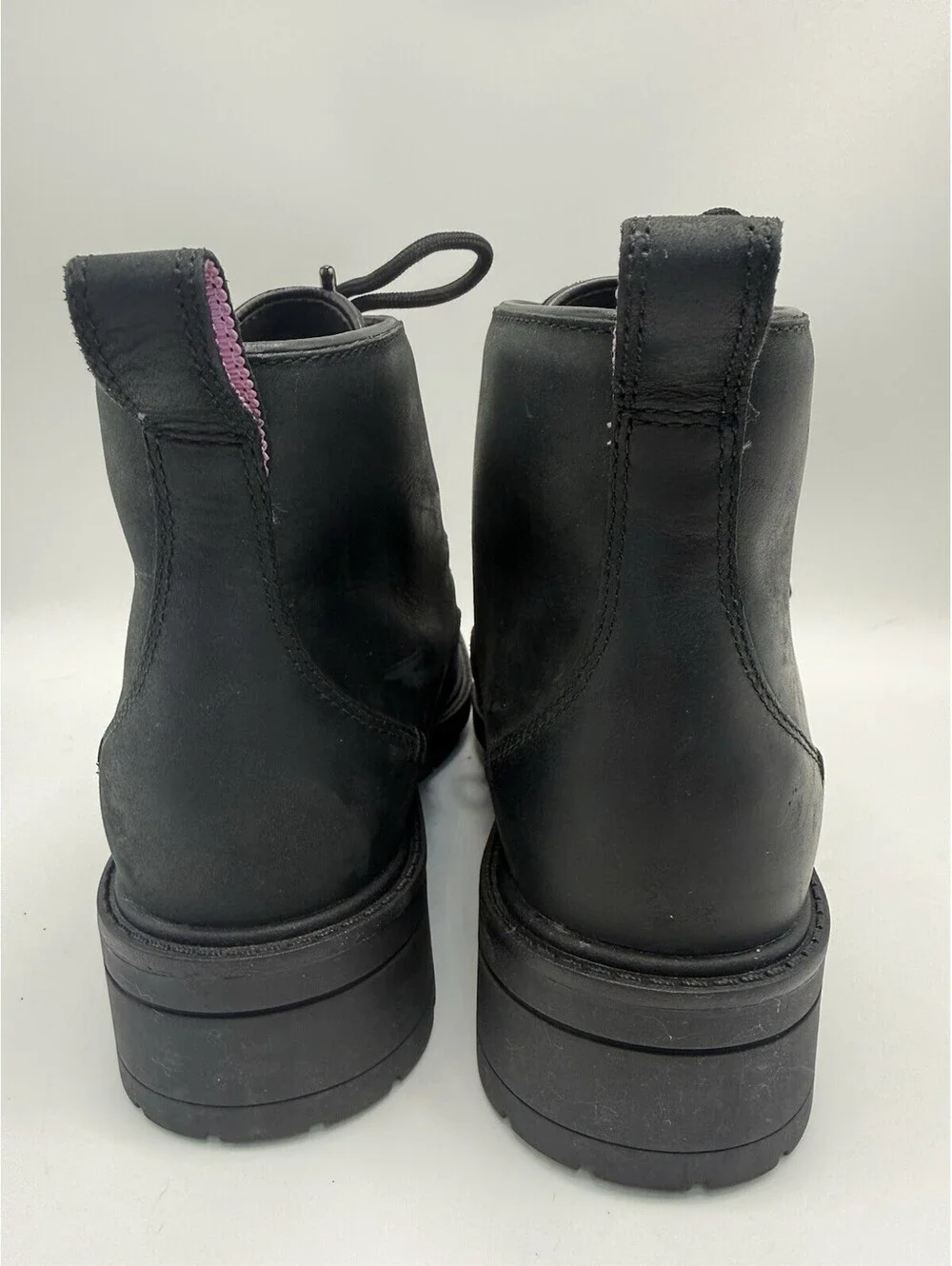 Cole Haan Briana Lace Up Womens 6.5 B Black Leather Hiking Boots Waterproof NWOB